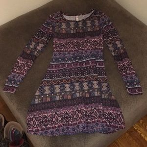 Patterned fit and flare dress